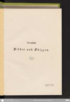 Europäische Bilder und Skizzen : zur Belehrung für die reifere Jugend