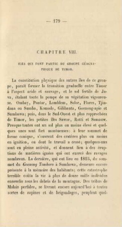 Chapitre VIII. Iles qui font partie du groupe géographique de Timor