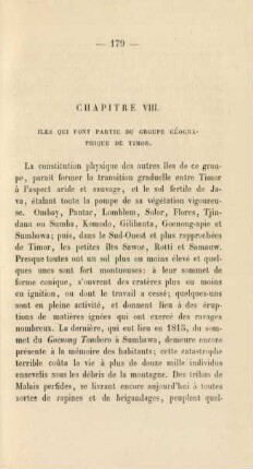 Chapitre VIII. Iles qui font partie du groupe géographique de Timor