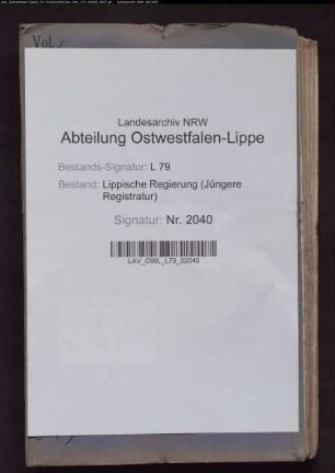 Amtsanwaltschaft Salzuflen, Band 1