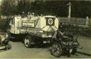 Geschmückter Wagen beim Festzug in Hattingen zum 1.Mai