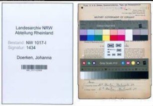 Entnazifizierung Johanna Doerken , geb. 28.11.1885 (Inhaber)