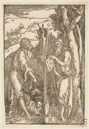 Johannes der Täufer und Onuphrius mit der Hopfengirlande