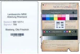 Entnazifizierung Otto Friedrich Blasberg , geb. 05.02.1904 (Betriebsleiter)