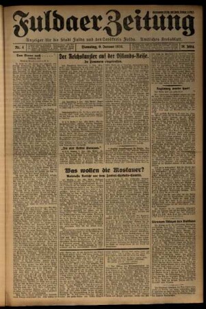 Ausgabe vom Dienstag, den 06. Januar 1931.