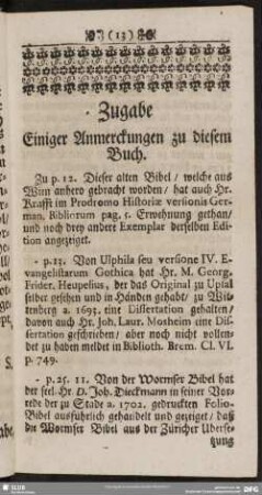 Zugabe Einiger Anmerckungen zu diesem Buch