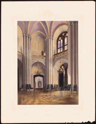 Schloss Babelsberg, Potsdam: Perspektivische Innenansicht Tanzsaal