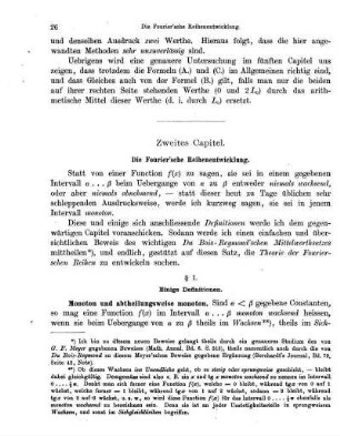 Die Fourier'sche Reihenentwicklung.