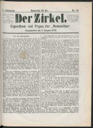 Nr. 15. Ausgegeben am 1. August 1875.