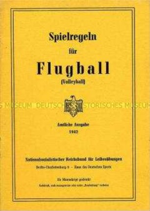 Heft mit Spielregeln für Flugball (Volleyball)
