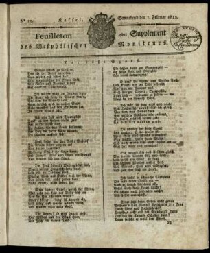 No. 10, Sonnabend den 1. Februar 1812