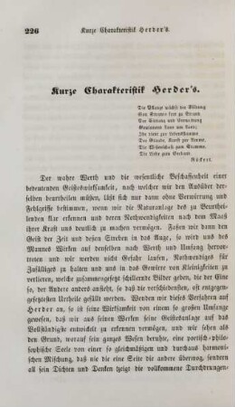 Kurze Charakteristik Herder's