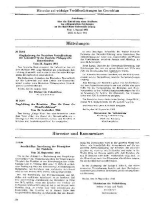 Anteilmäßige Anrechnung der Dienstjahre bei Erziehern : 30/64 vom 26. September 1964 ; [Hinweise und Kommentare]