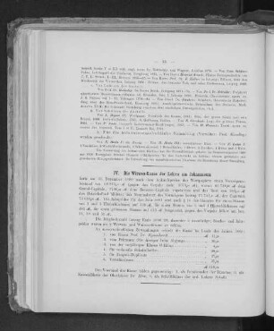 IV. Die Witwen-Kasse der Lehrer am Johanneum.