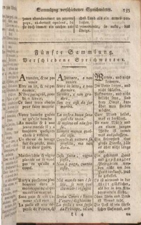 Fünfte Sammlung. Verschiedene Sprichwörter.