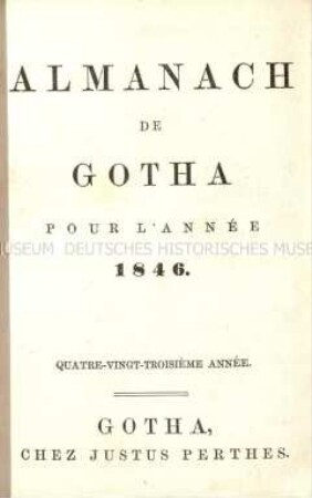 Gothaischer Adelskalender, Jg. 83 (1846)
