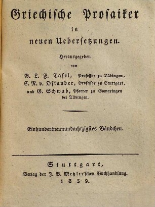 Werke, 4. Thiergeschichten, 1