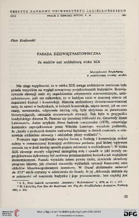 16: Fasada dziewiętnastowieczna : ze studiów nad architekturą wieku XIX
