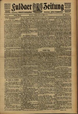 Erste Ausgabe vom Montag, den 12. Juni 1911.