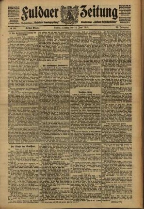 Erste Ausgabe vom Montag, den 12. Juni 1911.