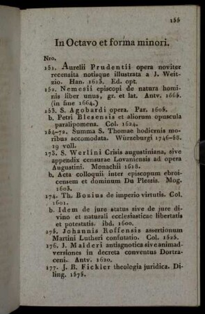 In Octavo et forma minori