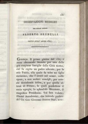 Osservazioni Mediche Fatte nell' anno 1827.