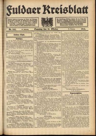 Dritte Ausgabe vom Samstag, den 18. Oktober 1913.