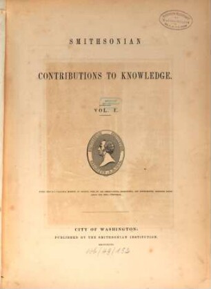 Smithsonian contributions to knowledge. 1, 1. 1848