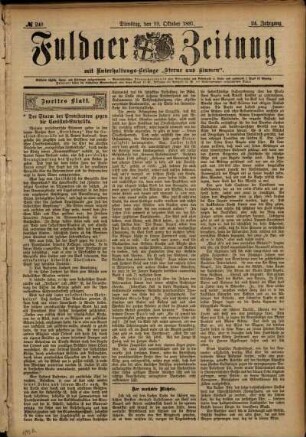Zweite Ausgabe vom Dienstag, den 19. Oktober 1897.