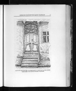 Alte Tür vom Ende des 18. Jahrhunderts in Neustadt an der Ostsee. Gezeichnet von Fräulein Marie Woermann