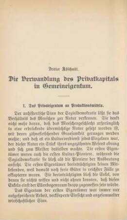 Dritter Abschnitt. Die Verwandlung des Privatkapitals in Gemeineigentum.