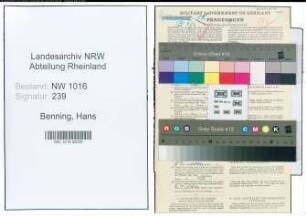 Entnazifizierung Hans Benning , geb. 04.12.1922 (Angest.)