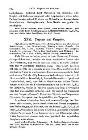 XXVI. Terpene und Campher