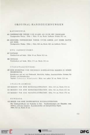 Original-Malereien und –Handzeichnungen (Nr. 605-637)