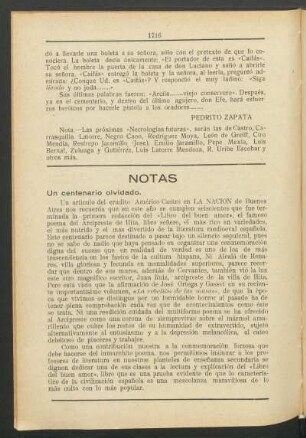 Un centenario olvidado