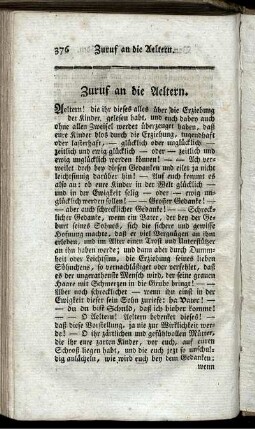 Zuruf an die Aeltern
