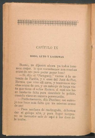 Capítulo IX : Robo, luto y lágrimas