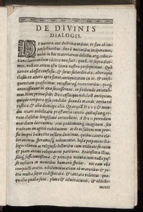 De Divinis Dialogis.