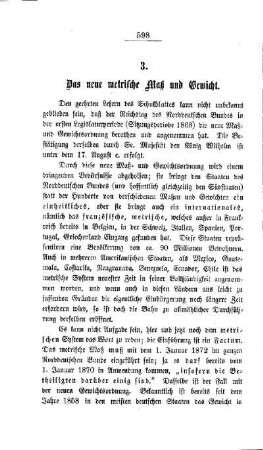 Das neue metrische Maß und Gewicht