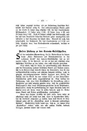 Unsere Stellung zu den Terrain-Gesellschaften