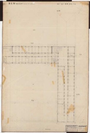 Reichsluftfahrtministerium, Berlin: Teilgrundriss L1/L2/Q1 1:100 (DG)