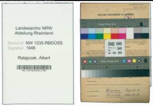 Entnazifizierung Albert Ratajczak , geb. 27.05.1903 (Bergmann)
