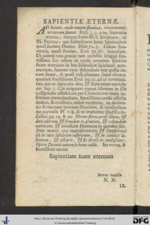 Sapientiae Aeternae.