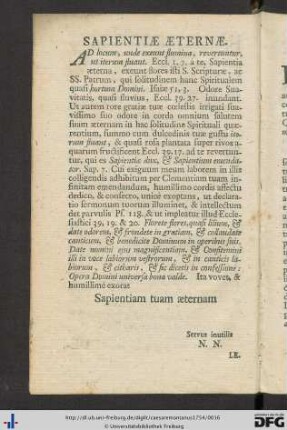 Sapientiae Aeternae.