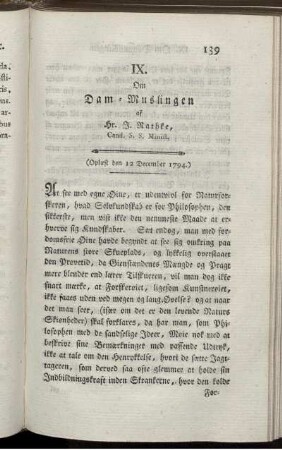 IX. Om Dam-Muslingen