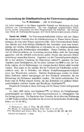 Untersuchung der Schallausbreitung bei Unterwasserexplosionen