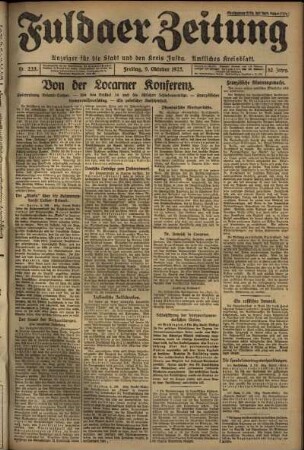 Ausgabe vom Freitag, den 09. Oktober 1925.