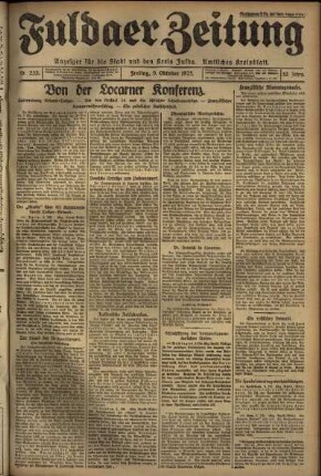 Ausgabe vom Freitag, den 09. Oktober 1925.