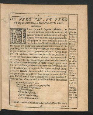 De Vero Usu, Et Fero Abuso Medicamentorum Chymicorum.
