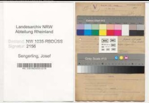 Entnazifizierung Josef Sengerling , geb. 14.09.1897 (Kaufmaennischer Angestellter)